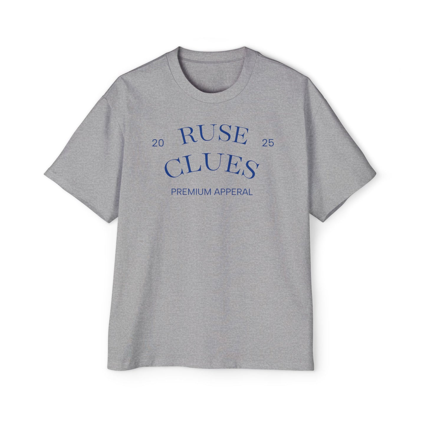 Men's Heavy Oversized Blue Print Ruse Clues Tee, Casual Fashion Shirt, Streetwear Top, Gift for Him, Comfort Tee, Everyday Wear