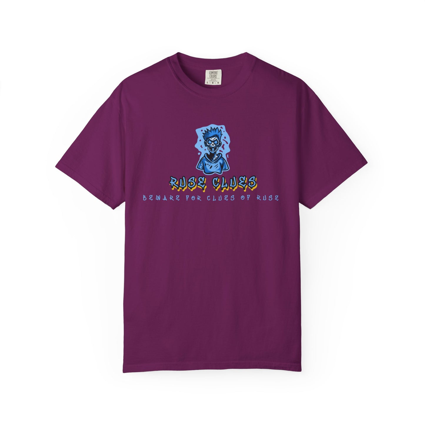 Garment-Dyed Ruse Clues T-Shirt - Unisex Graphic Shirt, Casual Wear, Gift for Friends, Street Fashion, Beach Day