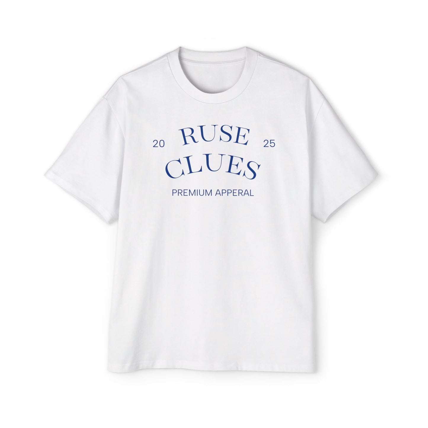 Men's Heavy Oversized Blue Print Ruse Clues Tee, Casual Fashion Shirt, Streetwear Top, Gift for Him, Comfort Tee, Everyday Wear