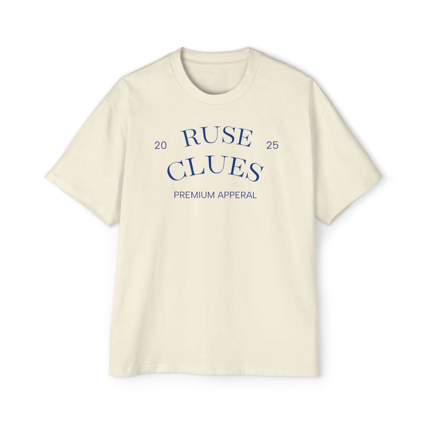 Men's Heavy Oversized Blue Print Ruse Clues Tee, Casual Fashion Shirt, Streetwear Top, Gift for Him, Comfort Tee, Everyday Wear