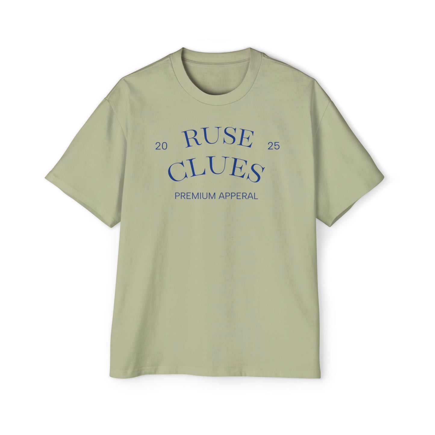 Men's Heavy Oversized Blue Print Ruse Clues Tee, Casual Fashion Shirt, Streetwear Top, Gift for Him, Comfort Tee, Everyday Wear