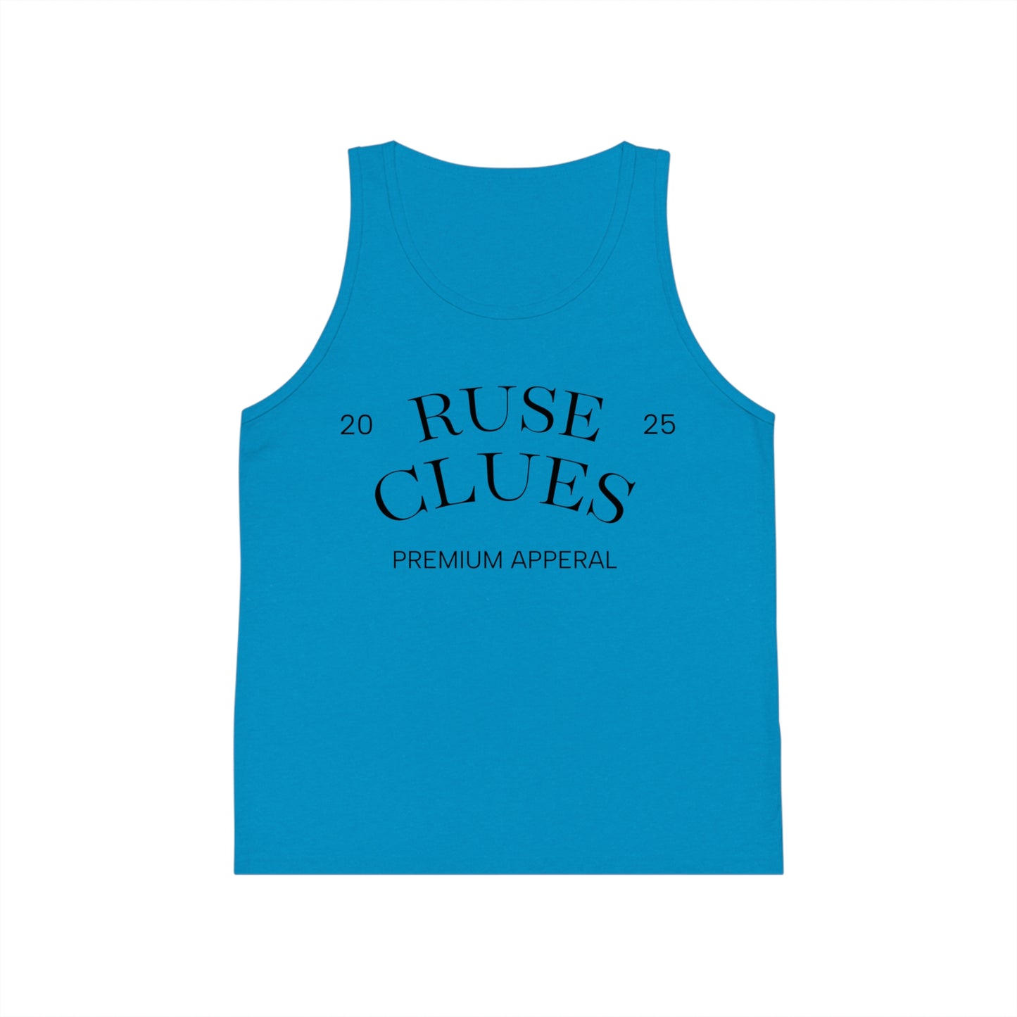 RUSE CLUES Kids Jersey Tank Top, Cool Summer Apparel, Stylish Activewear, Gift for Kids, Birthday Outfit, Sports Tank