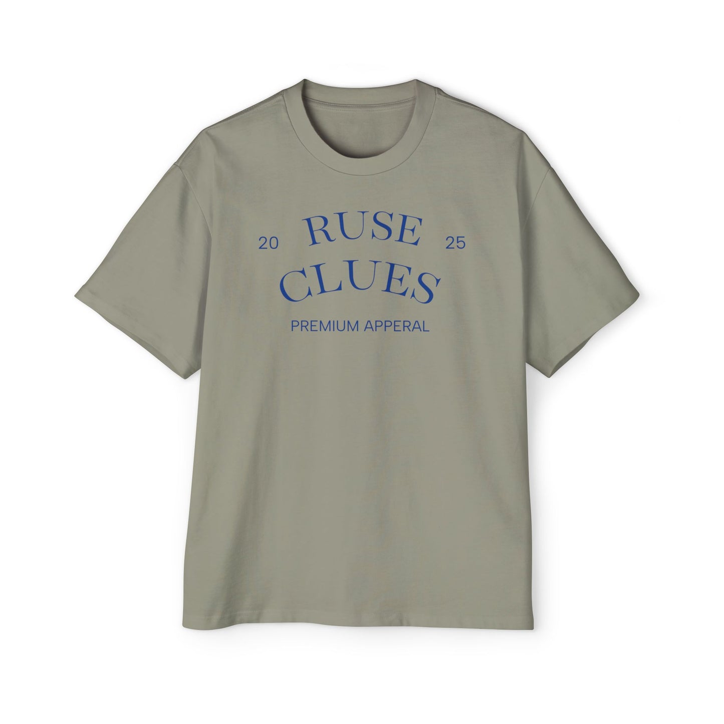 Men's Heavy Oversized Blue Print Ruse Clues Tee, Casual Fashion Shirt, Streetwear Top, Gift for Him, Comfort Tee, Everyday Wear