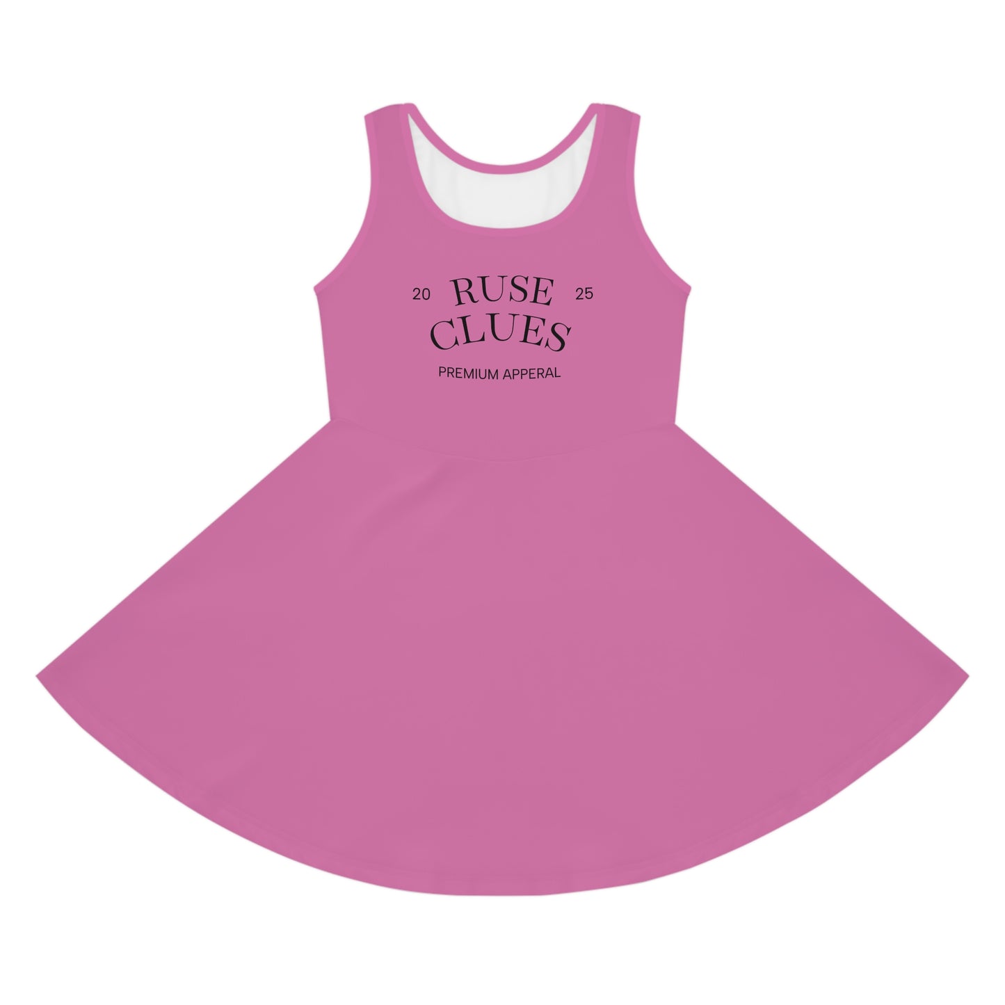 Girls' Sleeveless Ruse Clues Sundress - Trendy Summer Dress for Girls, Perfect for Parties, Birthdays, Beach Days, and Photo Shoots