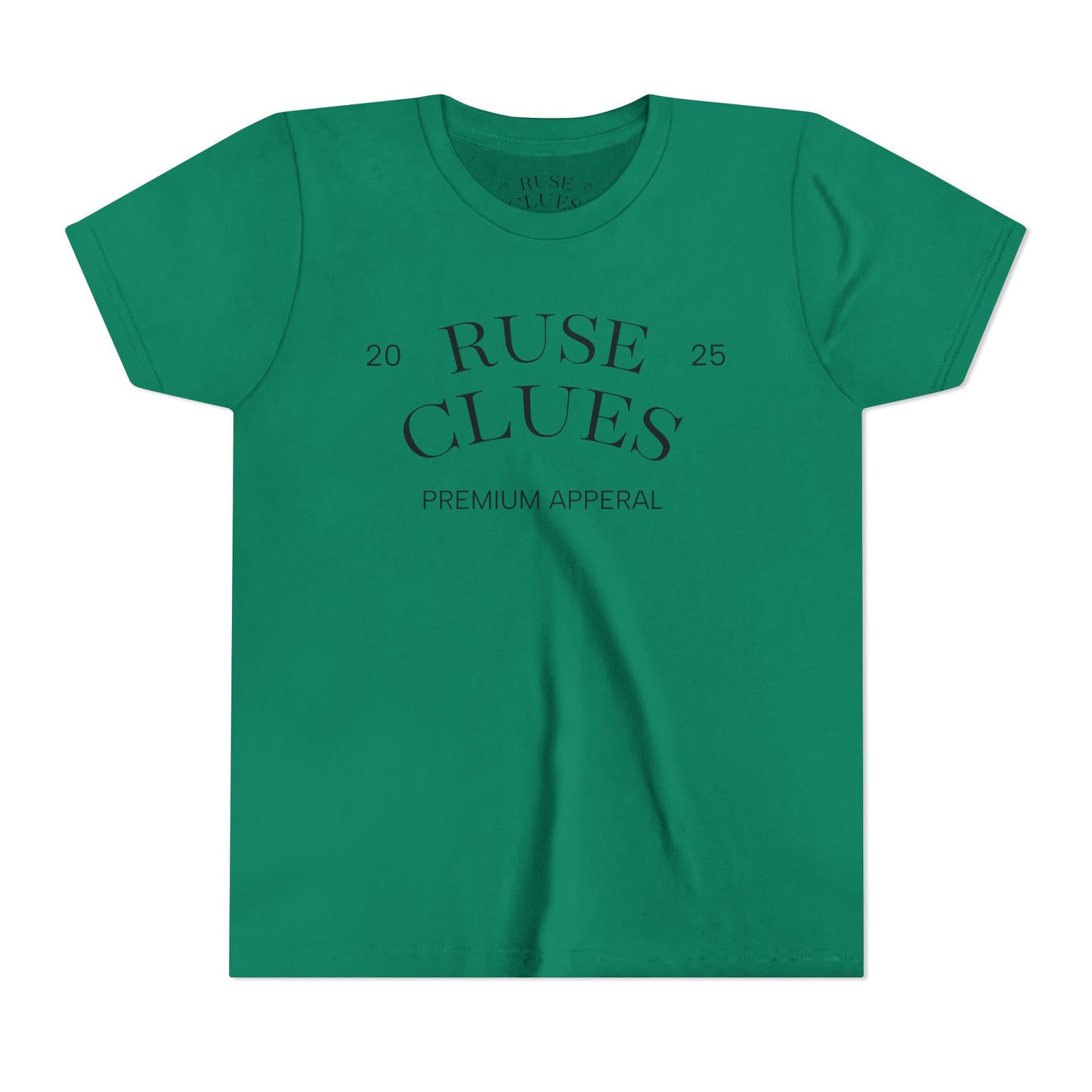 Youth Short Sleeve Ruse Clues Tee, Fun Graphic Tee, Kids Casual T-Shirt, Gift for Teens, Back to School Apparel, Summer Wear