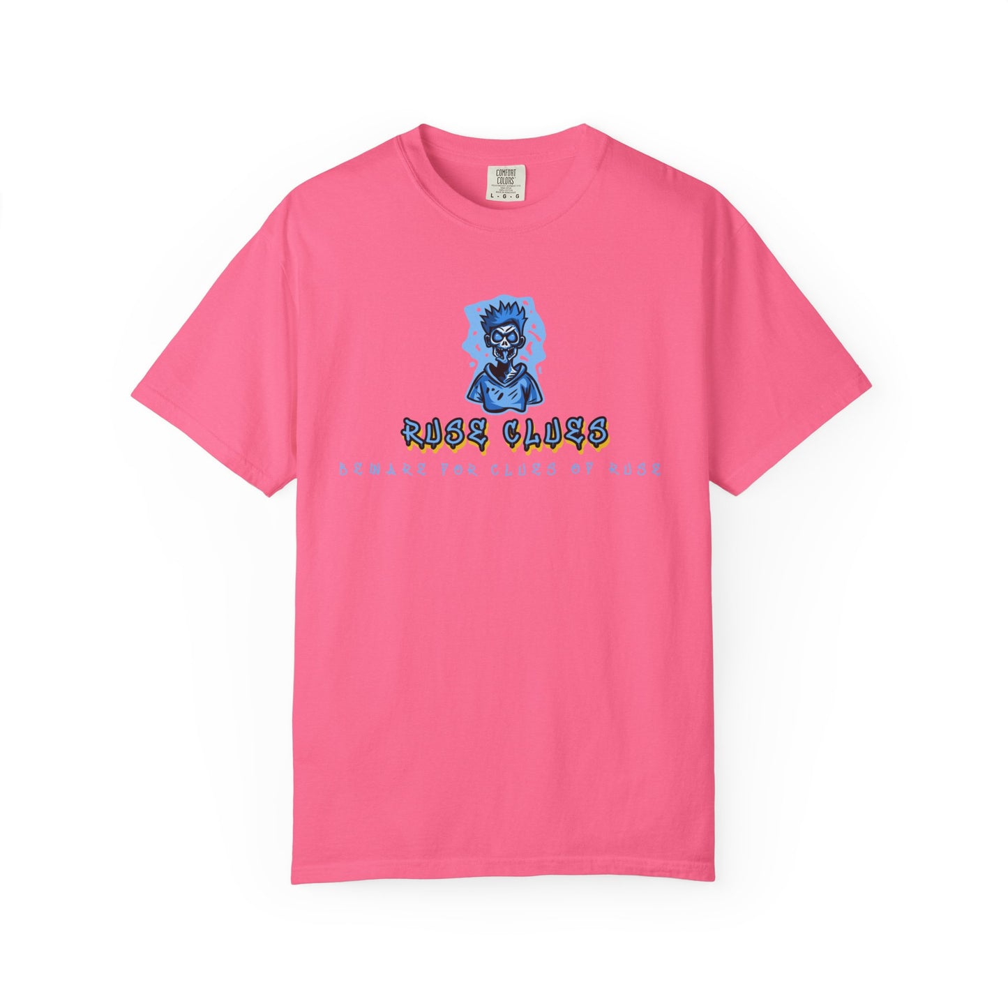 Garment-Dyed Ruse Clues T-Shirt - Unisex Graphic Shirt, Casual Wear, Gift for Friends, Street Fashion, Beach Day