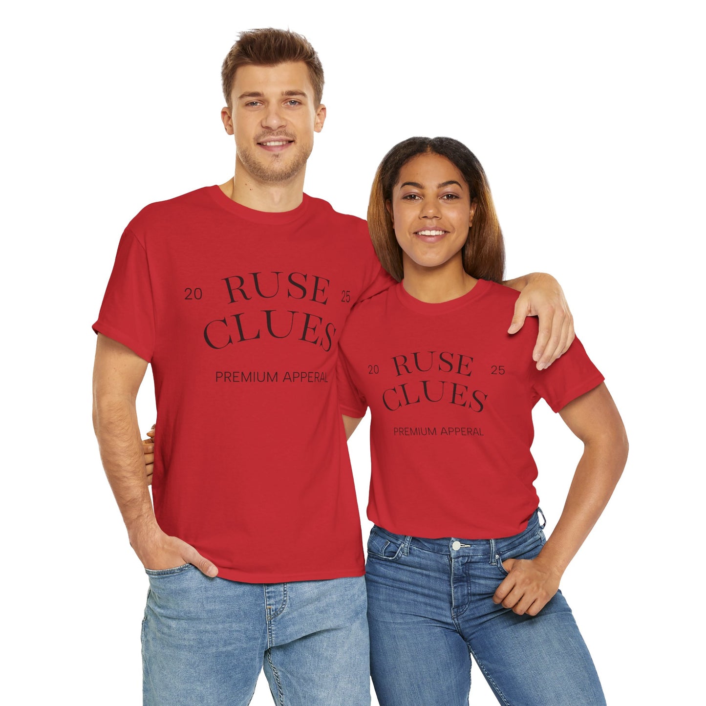 Unisex Heavy Cotton RUSE CLUES Tee | Casual Wear, Gift for Him, Gift for Her, Trendy Apparel, Everyday Style