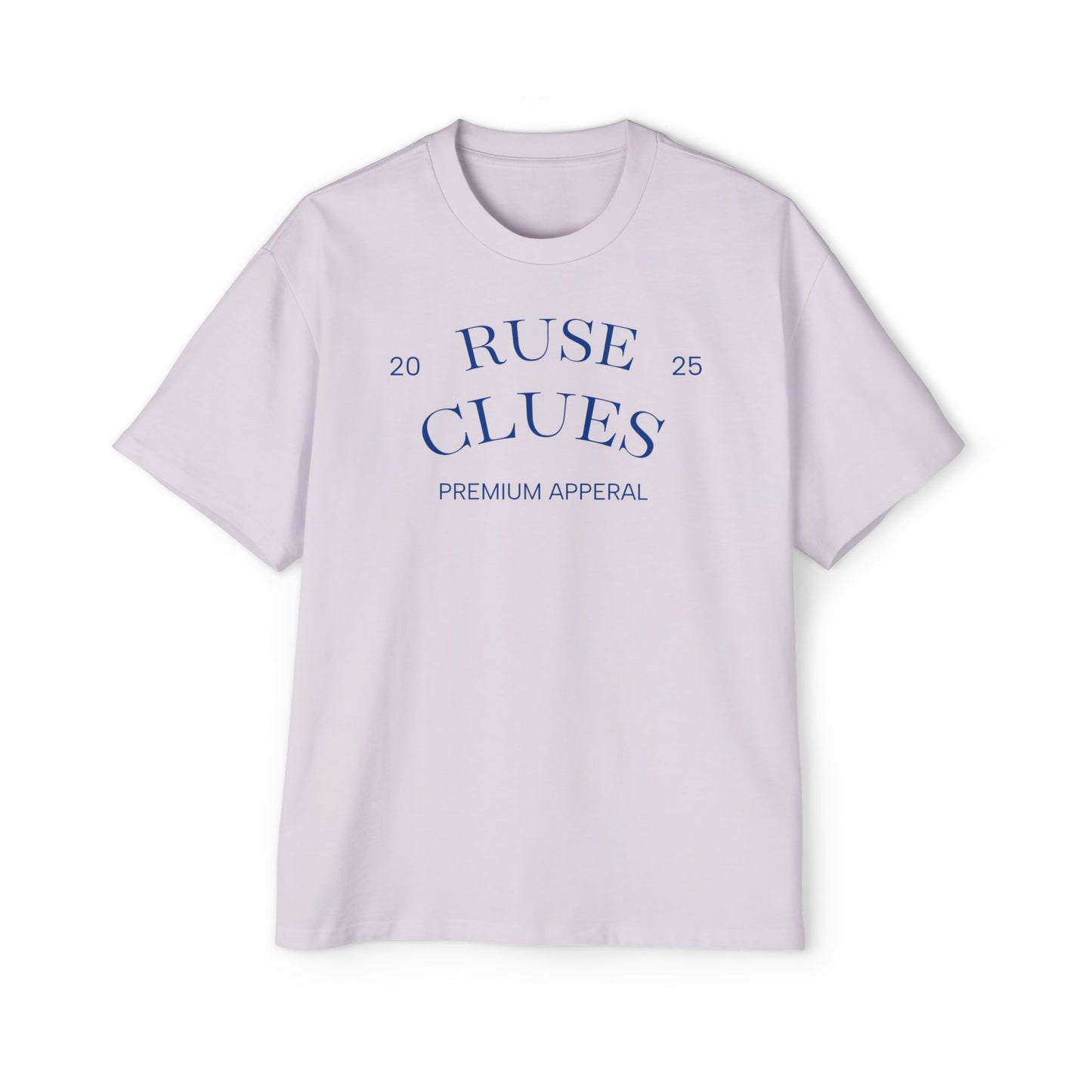 Men's Heavy Oversized Blue Print Ruse Clues Tee, Casual Fashion Shirt, Streetwear Top, Gift for Him, Comfort Tee, Everyday Wear