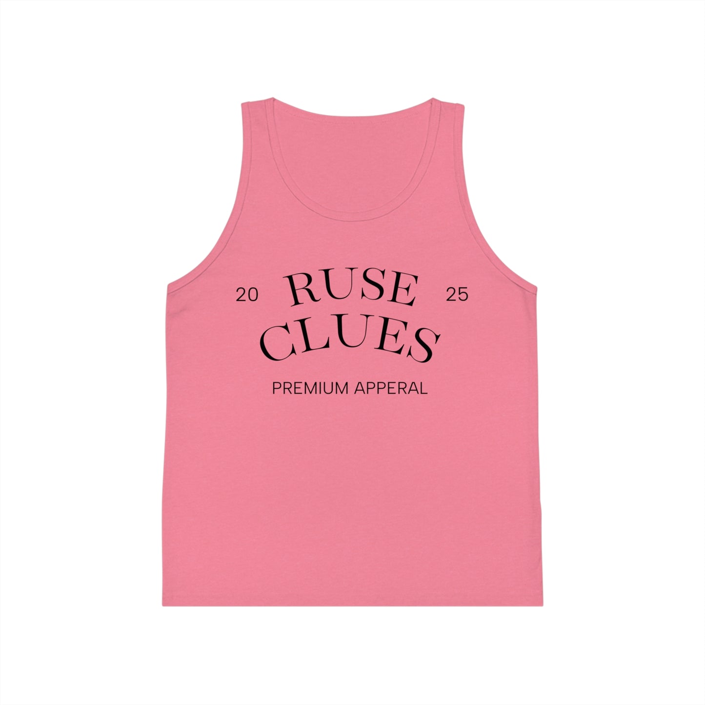 RUSE CLUES Kids Jersey Tank Top, Cool Summer Apparel, Stylish Activewear, Gift for Kids, Birthday Outfit, Sports Tank