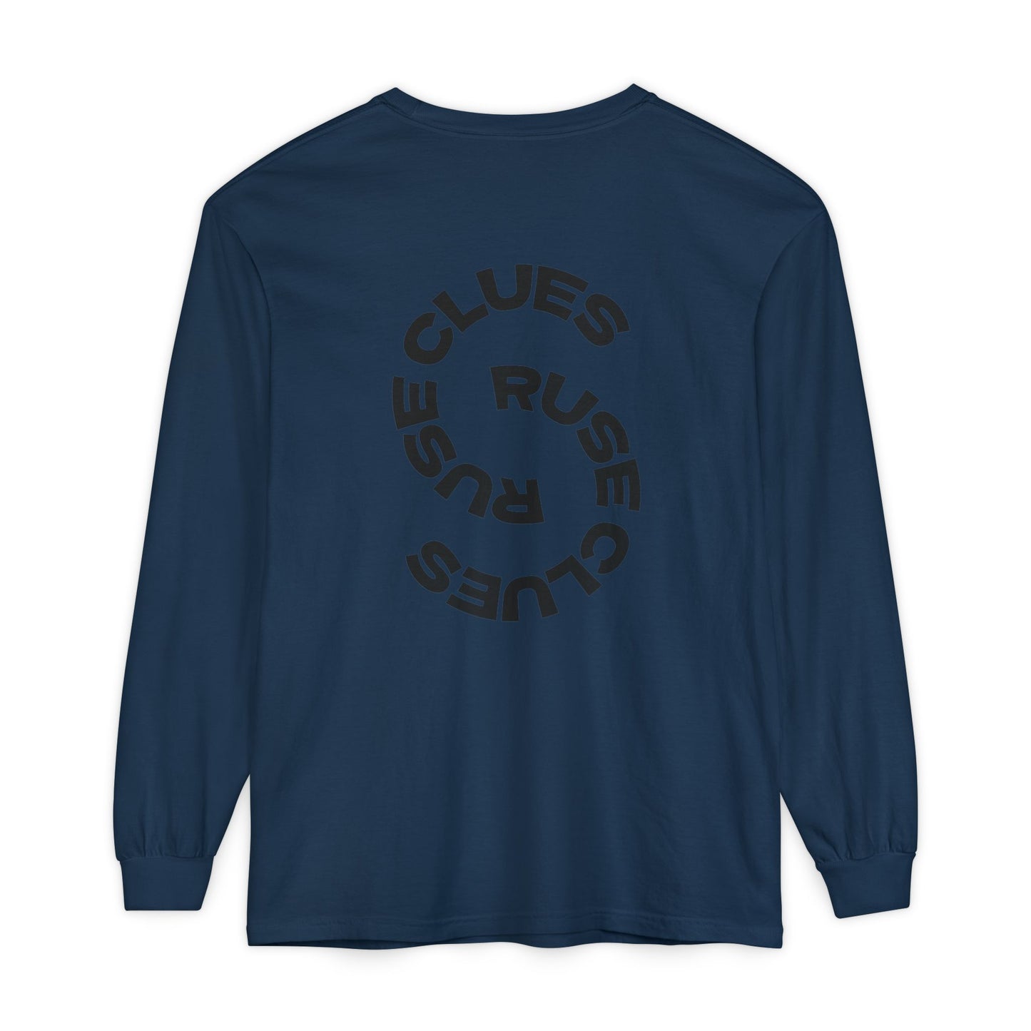 Unisex Garment-Dyed Long Sleeve Ruse Clues Tee, Casual Everyday Wear, Gift for Friends, Stylish Layering Piece, Trendy Fashion Statement