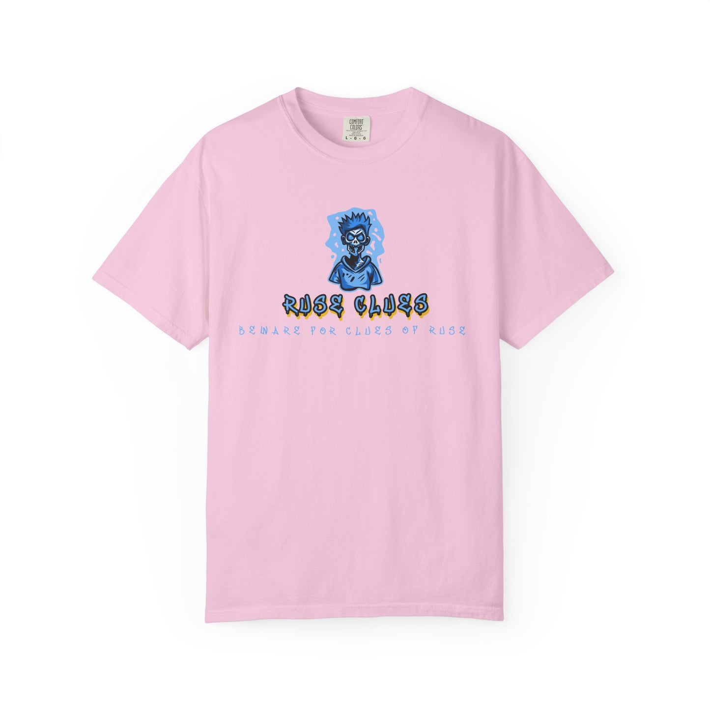 Garment-Dyed Ruse Clues T-Shirt - Unisex Graphic Shirt, Casual Wear, Gift for Friends, Street Fashion, Beach Day