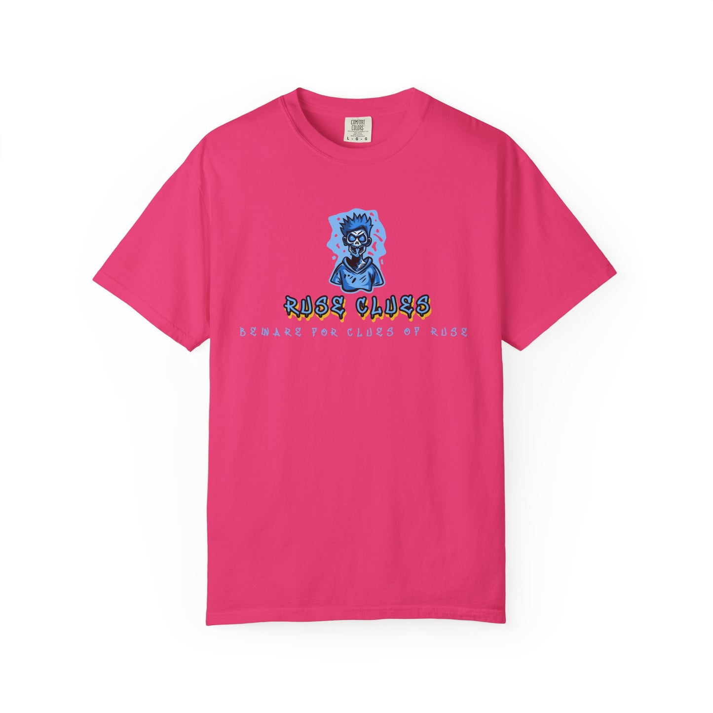 Garment-Dyed Ruse Clues T-Shirt - Unisex Graphic Shirt, Casual Wear, Gift for Friends, Street Fashion, Beach Day