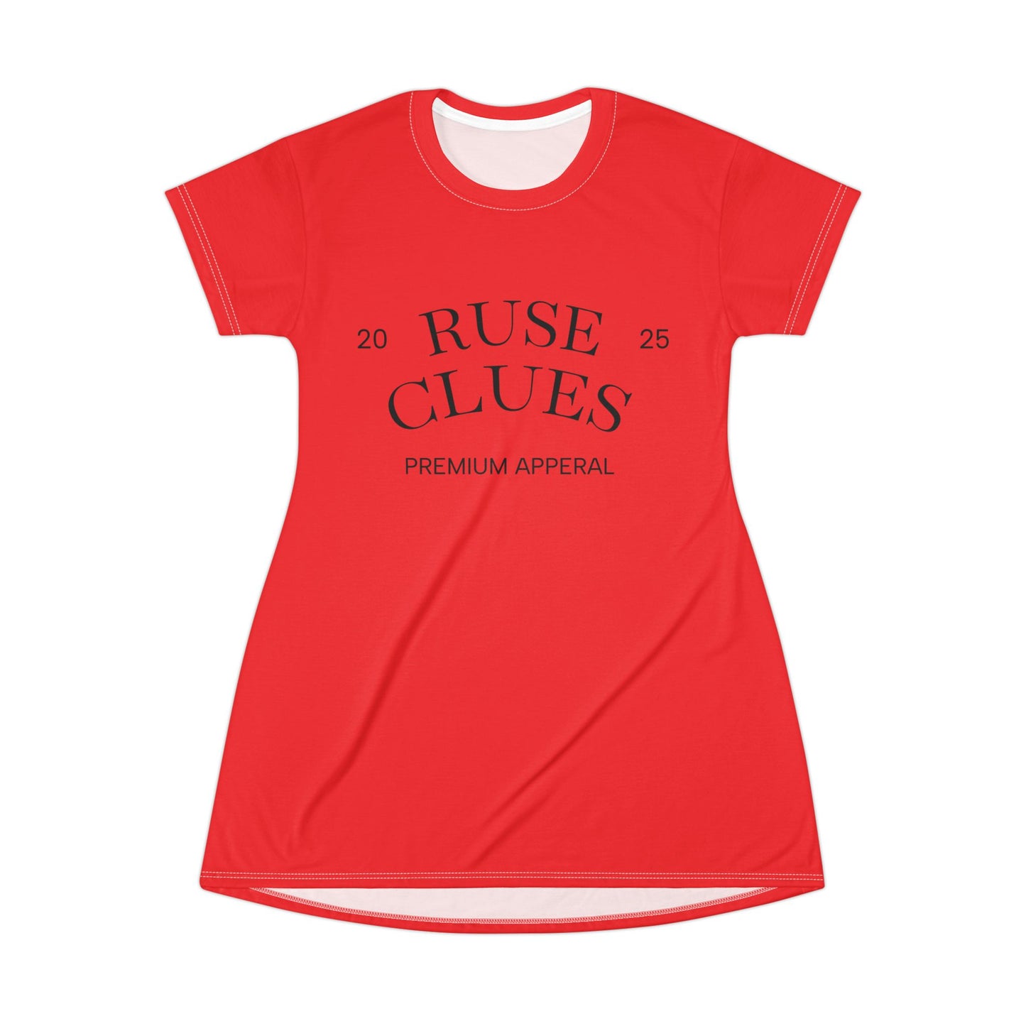 Red Ruse Clues T-Shirt Dress - Casual Chic Outfit for Every Occasion, Summer Fashion, Unique Gift Idea, Premium Appeal