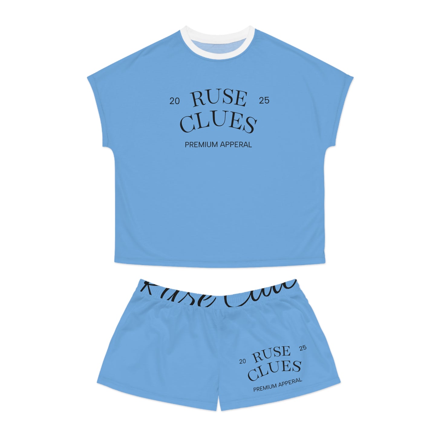 Women's Ruse Clues Short Pajama Set - Stylish and Comfortable Lounge Wear for Cozy Nights, Perfect for Sleep, Relaxation, and Personal Gifts