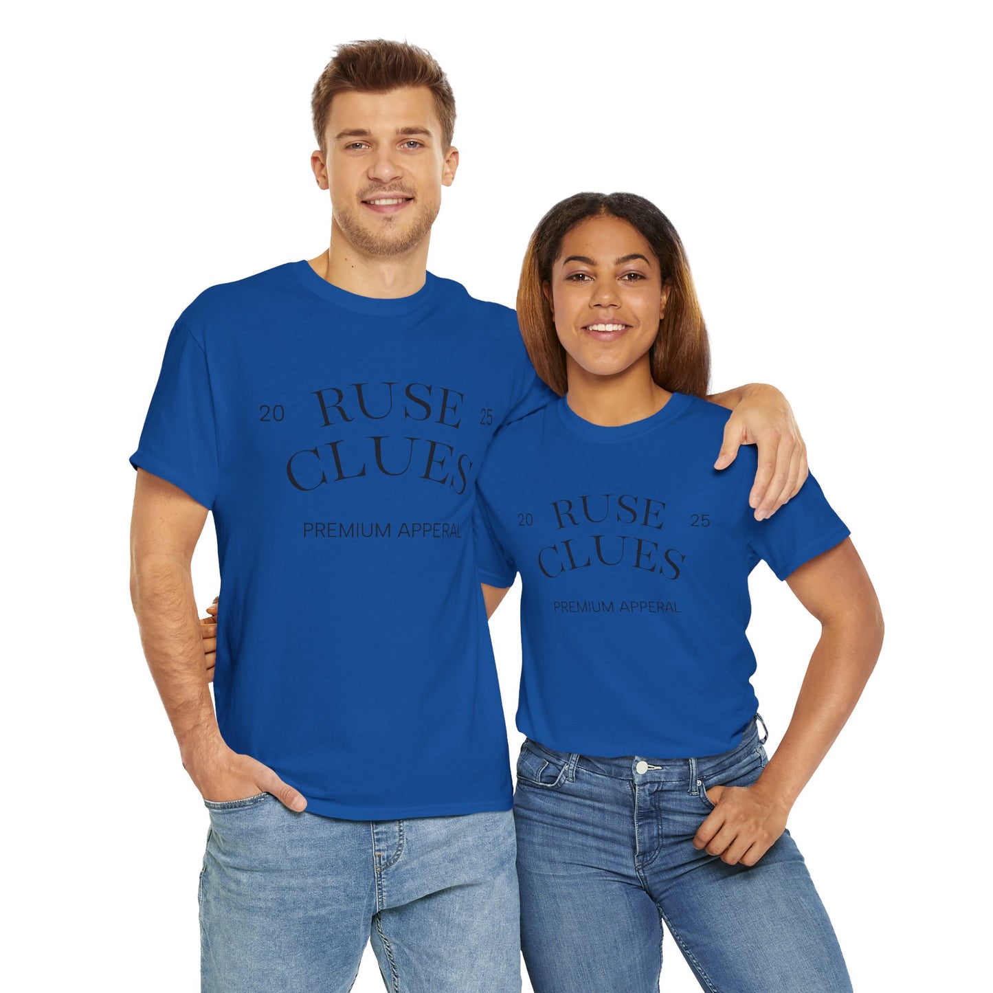 Unisex Heavy Cotton RUSE CLUES Tee | Casual Wear, Gift for Him, Gift for Her, Trendy Apparel, Everyday Style