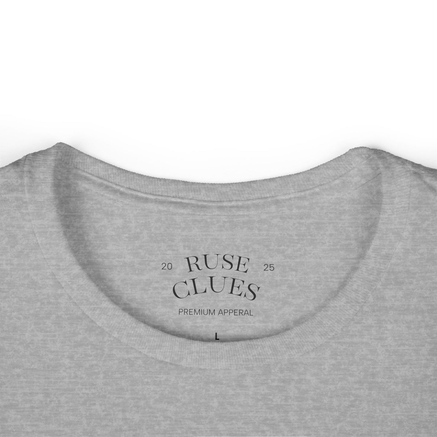 Women's Graphic Ruse Clues Tee, Casual T-Shirt, Everyday Wear, Gift for Friends, Fun Summer Top