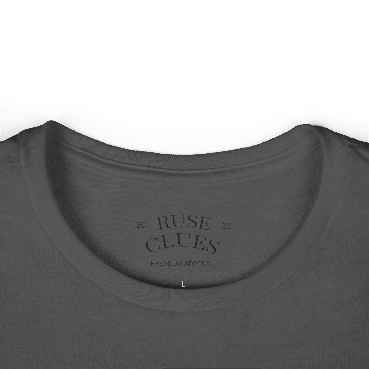 Women's Graphic Ruse Clues Tee, Casual T-Shirt, Everyday Wear, Gift for Friends, Fun Summer Top