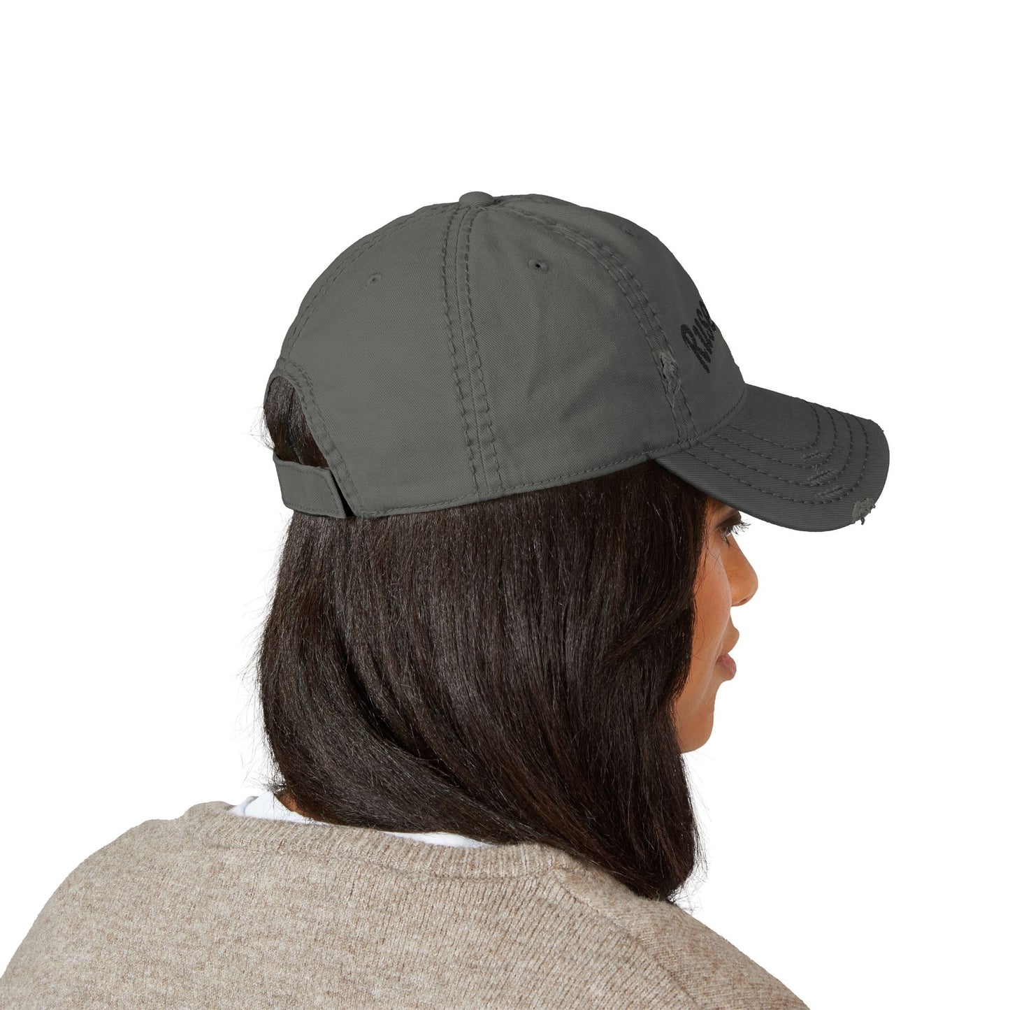 Distressed Dad Hat with Ruse Clues Embroidery | Casual Style Cap for Outdoor Adventures, Gifts for Dads, Unisex Fashion, Great for Summer BBQs