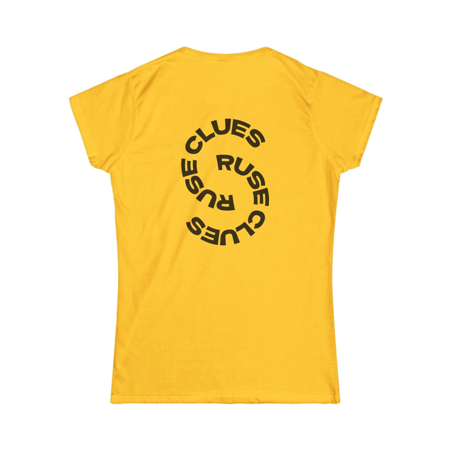 Women's Graphic Ruse Clues Tee, Casual T-Shirt, Everyday Wear, Gift for Friends, Fun Summer Top