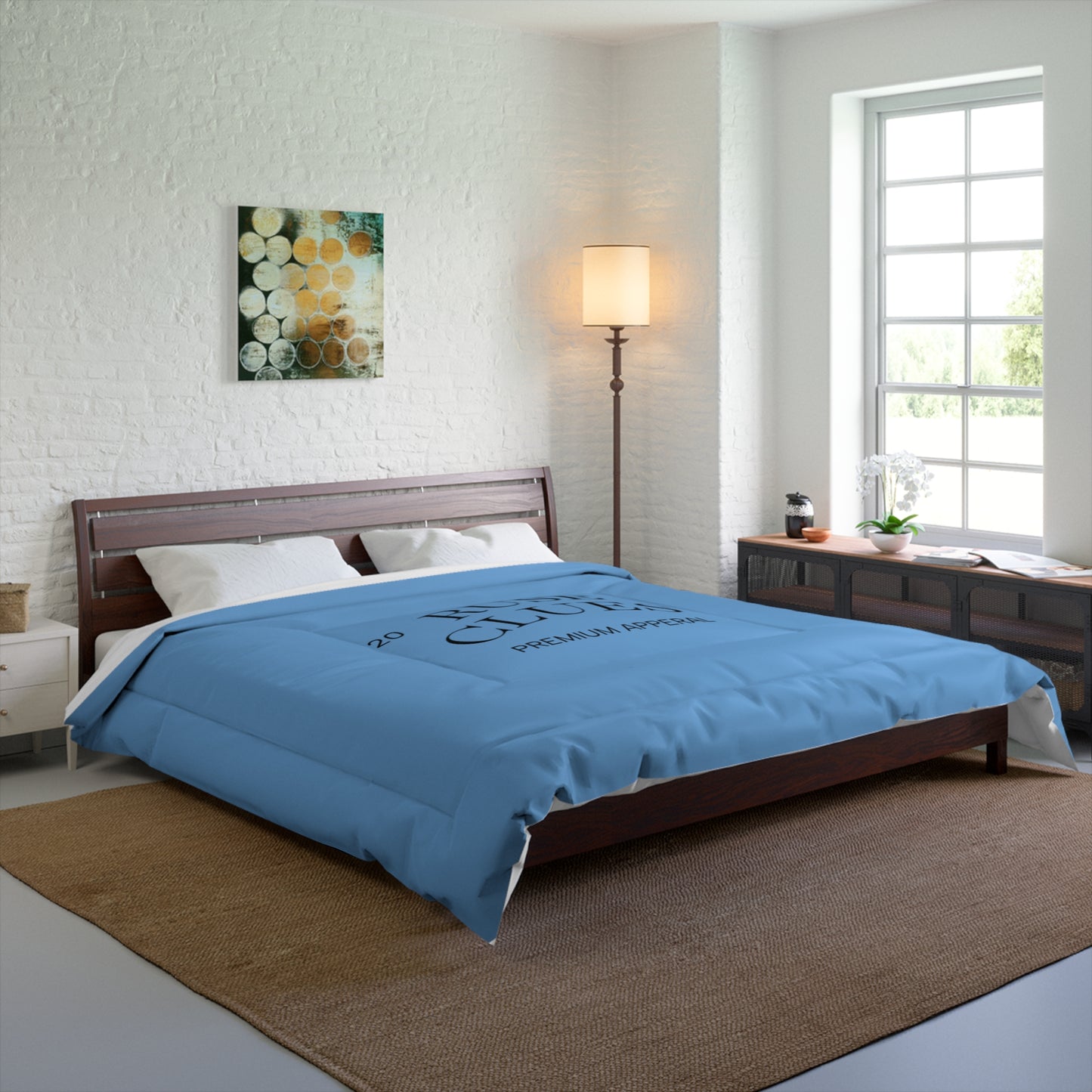Cozy Blue Ruse Clues Comforter - Soft Bedding for Every Season, Home Decor, Gift for Him/Her, Bedroom Makeover, Stylish Sleep