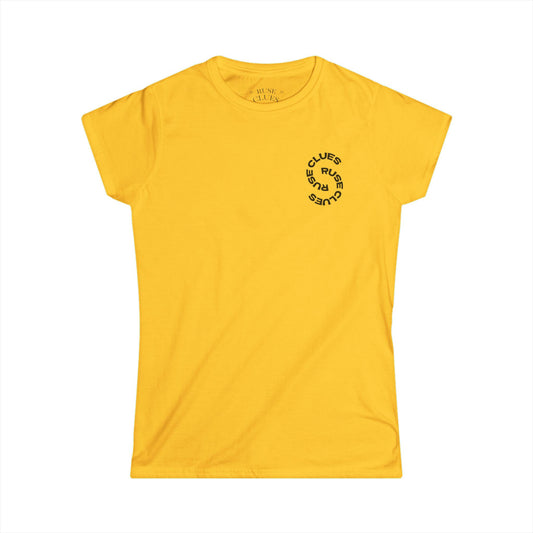 Women's Graphic Ruse Clues Tee, Casual T-Shirt, Everyday Wear, Gift for Friends, Fun Summer Top