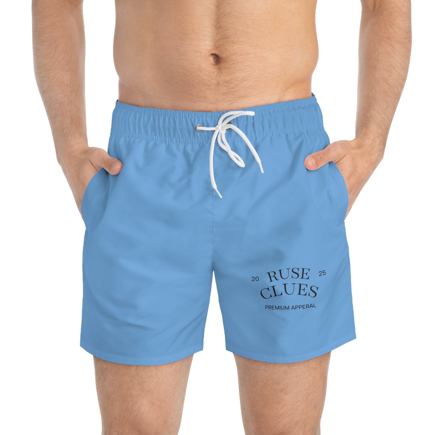 Cool & Comfy Ruse Clues Swim Trunks | Summer Beachwear, Lake Day Essential, Vacation Must-Have, Gift for Dad, Pool Party Style