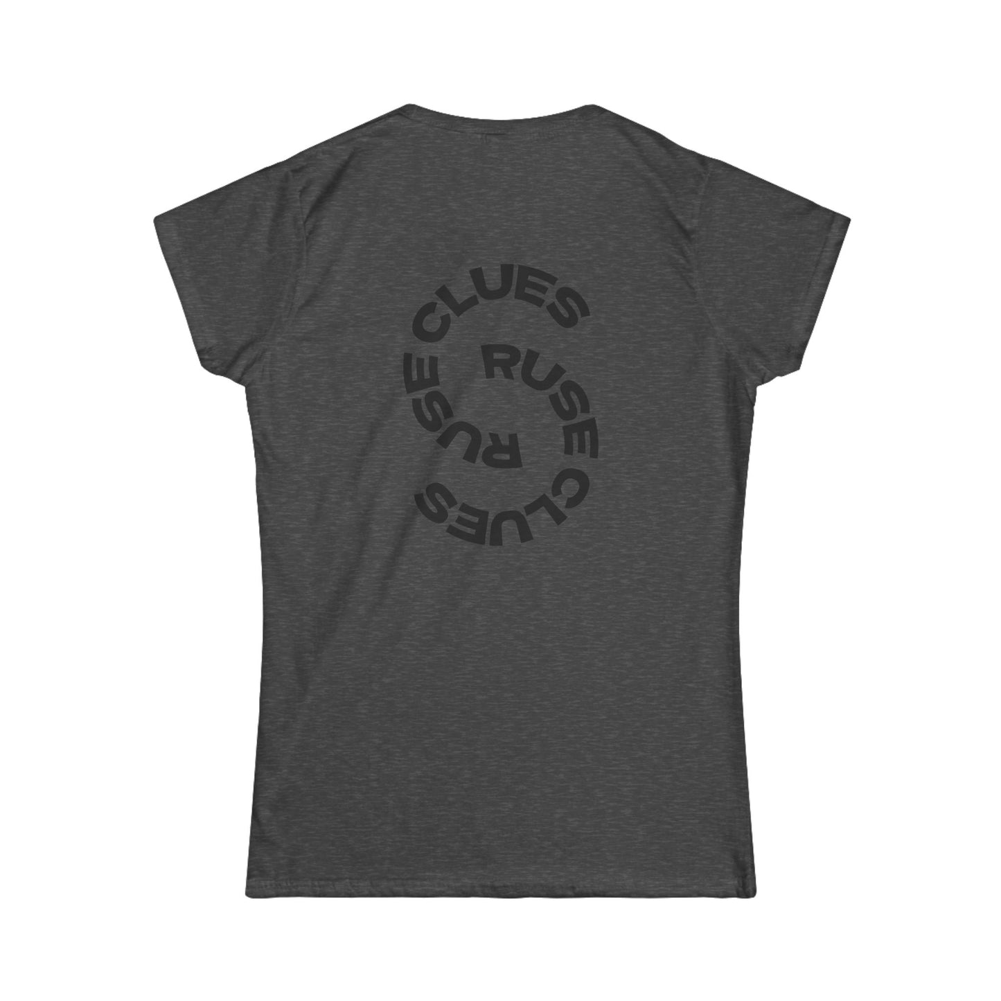 Women's Graphic Ruse Clues Tee, Casual T-Shirt, Everyday Wear, Gift for Friends, Fun Summer Top