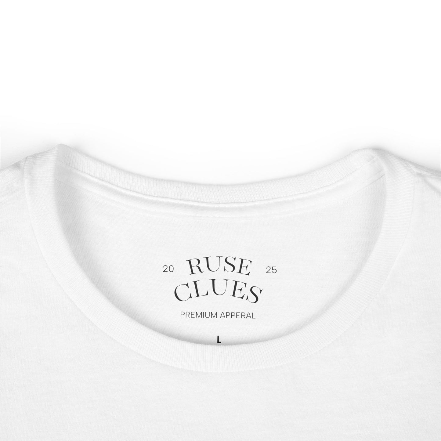 Women's Graphic Ruse Clues Tee, Casual T-Shirt, Everyday Wear, Gift for Friends, Fun Summer Top