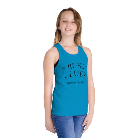 RUSE CLUES Kids Jersey Tank Top, Cool Summer Apparel, Stylish Activewear, Gift for Kids, Birthday Outfit, Sports Tank