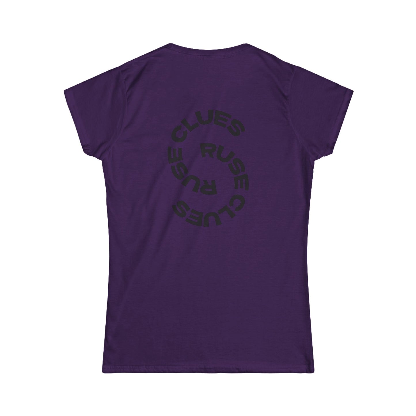 Women's Graphic Ruse Clues Tee, Casual T-Shirt, Everyday Wear, Gift for Friends, Fun Summer Top
