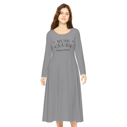 Chic Long Sleeve Ruse Clues Dance Dress, Casual Party Dress, Comfortable Fashion, Women’s Apparel, Ideal for Events