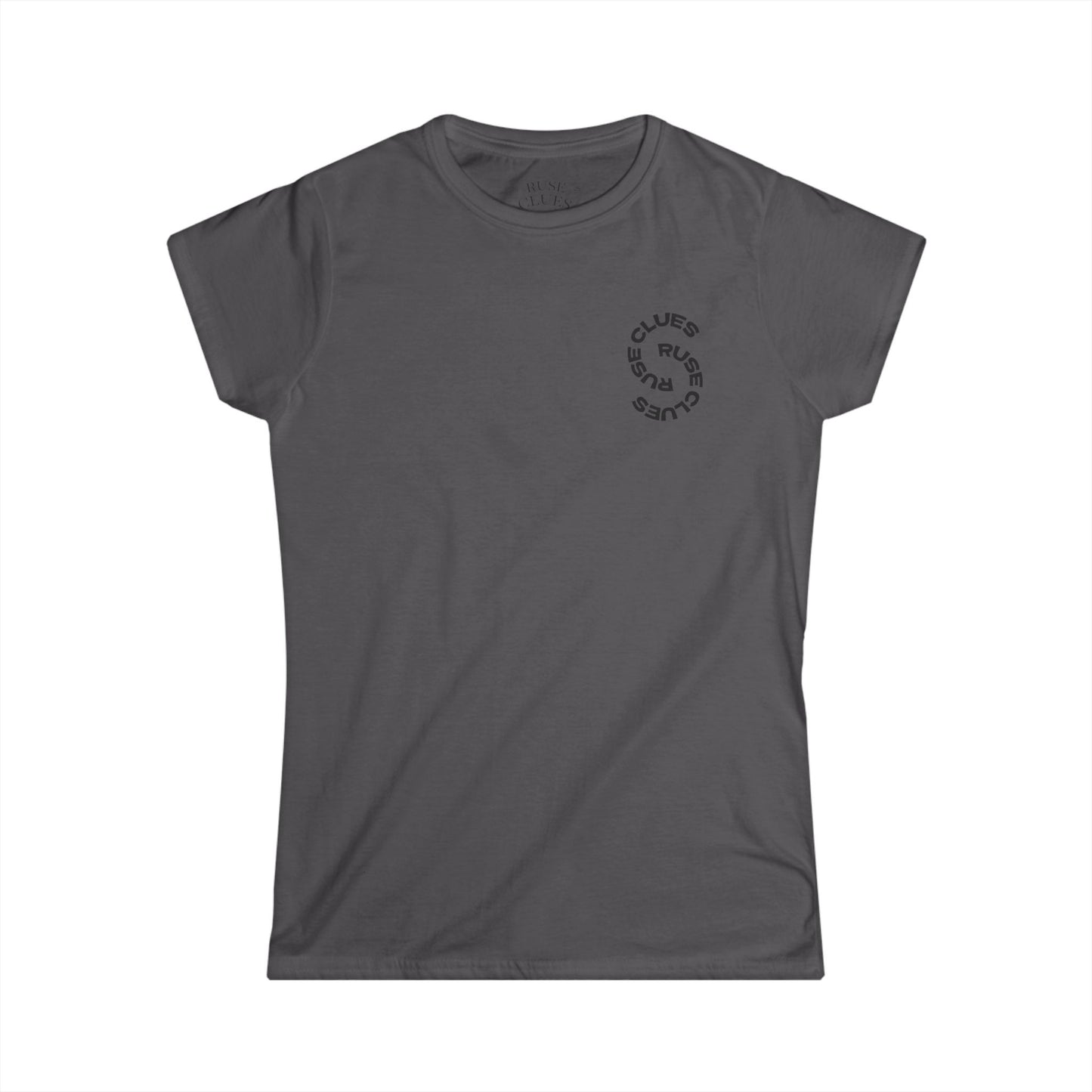 Women's Graphic Ruse Clues Tee, Casual T-Shirt, Everyday Wear, Gift for Friends, Fun Summer Top