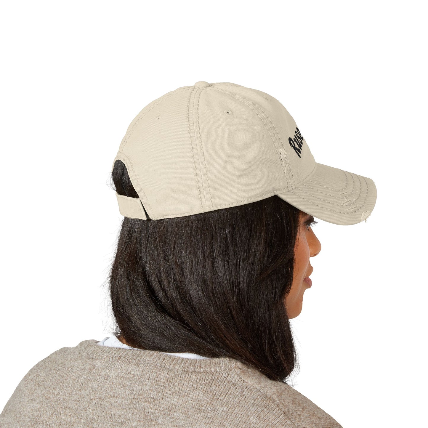Distressed Dad Hat with Ruse Clues Embroidery | Casual Style Cap for Outdoor Adventures, Gifts for Dads, Unisex Fashion, Great for Summer BBQs
