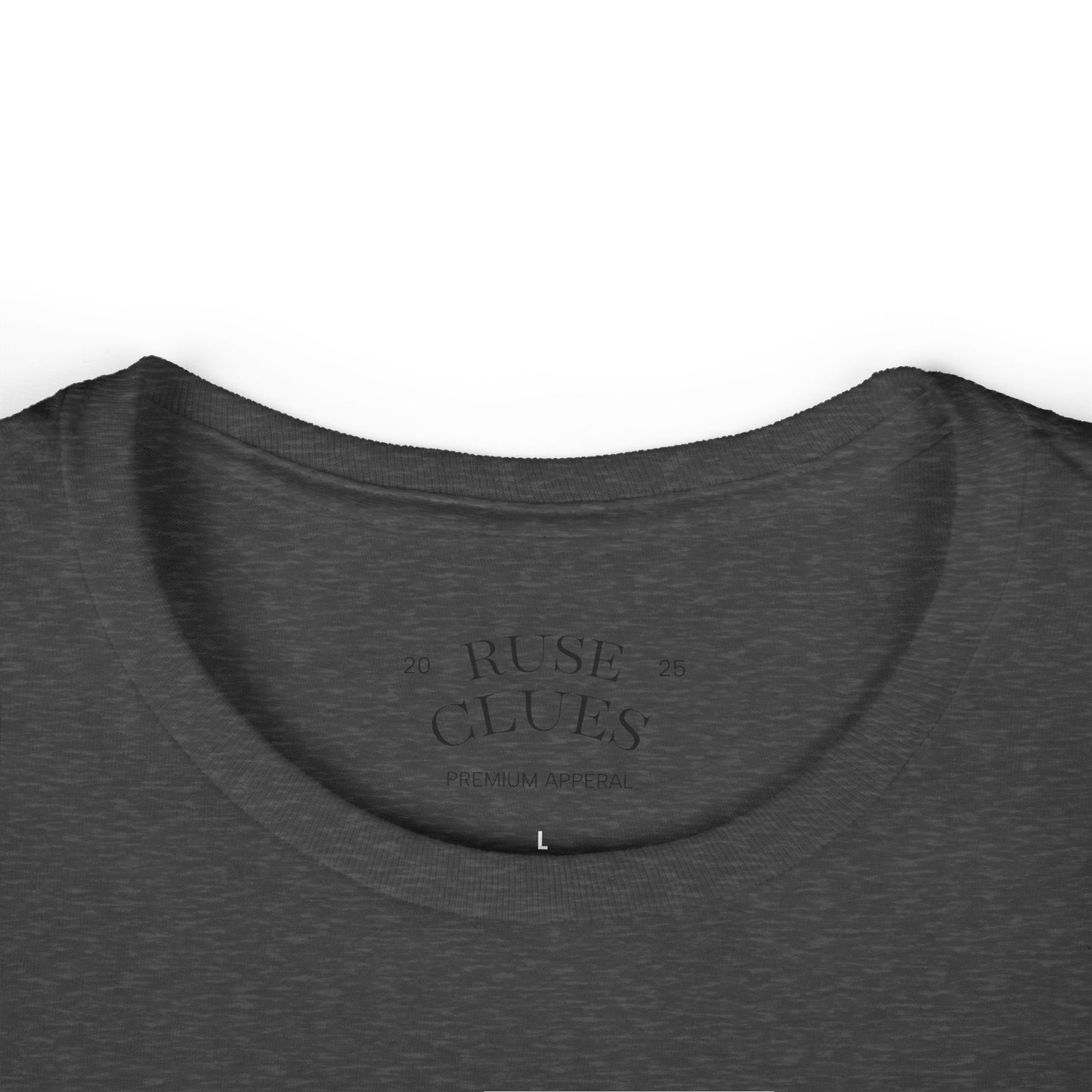 Women's Graphic Ruse Clues Tee, Casual T-Shirt, Everyday Wear, Gift for Friends, Fun Summer Top