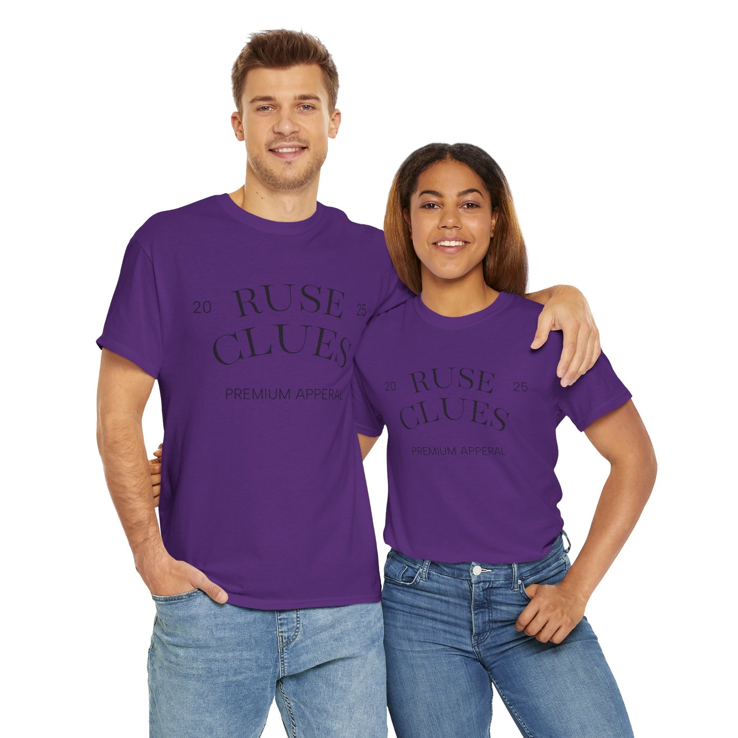 Unisex Heavy Cotton RUSE CLUES Tee | Casual Wear, Gift for Him, Gift for Her, Trendy Apparel, Everyday Style