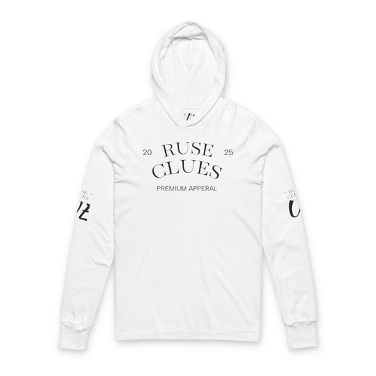 Unisex Hooded Long Sleeve Ruse Clues Tee - Casual Comfort for Everyday Adventures, Perfect for Spring and Fall, Ideal Gift for Friends